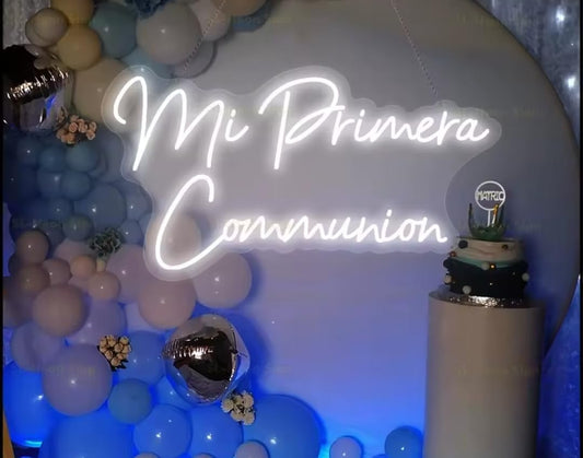 Letrero de neón Led personalizado, señal de mi primera comunión, señal de luz española, decoración de fiesta de boda, habitación