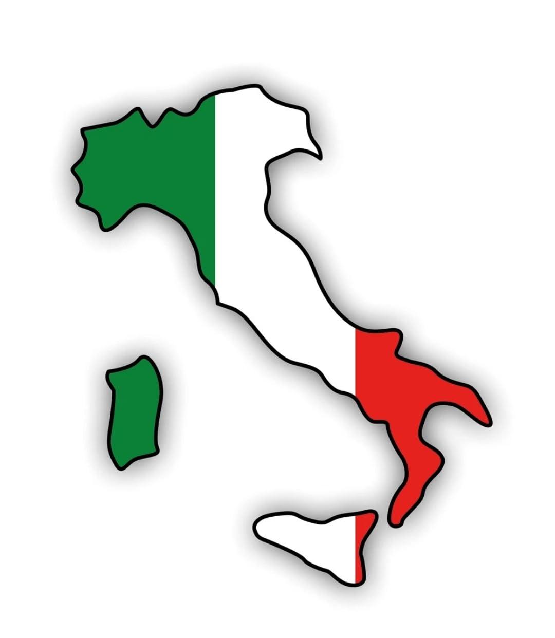 Letrero de Neón LED Italia, Diseño del Mapa Nacional, Iluminación Tricolor Verde-Blanco-Rojo, Montaje en Pared