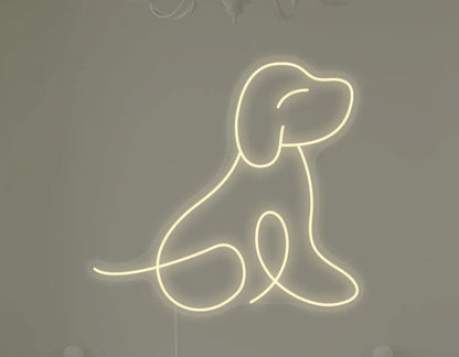 Letrero Perrito Cartel Luminoso LED Escaparate, Decoración de Pared en Metacrilato, Luz Brillante, aproximadamente 50cm alimentación 12v