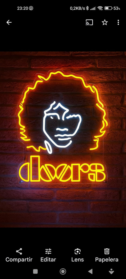 Letrero de Neón LED, Diseño de cantante de Rock Luminoso, Luz Amarilla y Blanca, Decoración para Pared