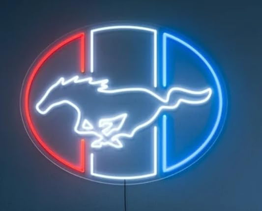 Lámpara de Neón LED, Diseño Deportivo Tricolor, Iluminación Decorativa para Pared