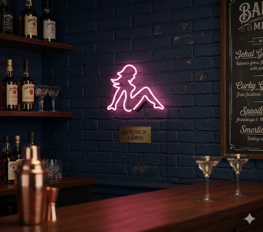 Letrero Neón LED Silueta Femenina – Decoración para Bares y Locales 12V