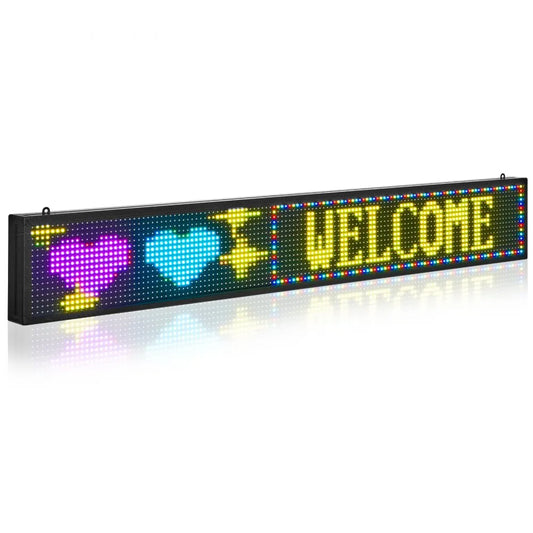 letrero LED Programable 131 x 19 cm Panel Digital Flexible Desplazable a Todo Color Tablero de Visualización con Patrón de Texto Personalizado Control de Aplicación Bluetooth para Publicidad