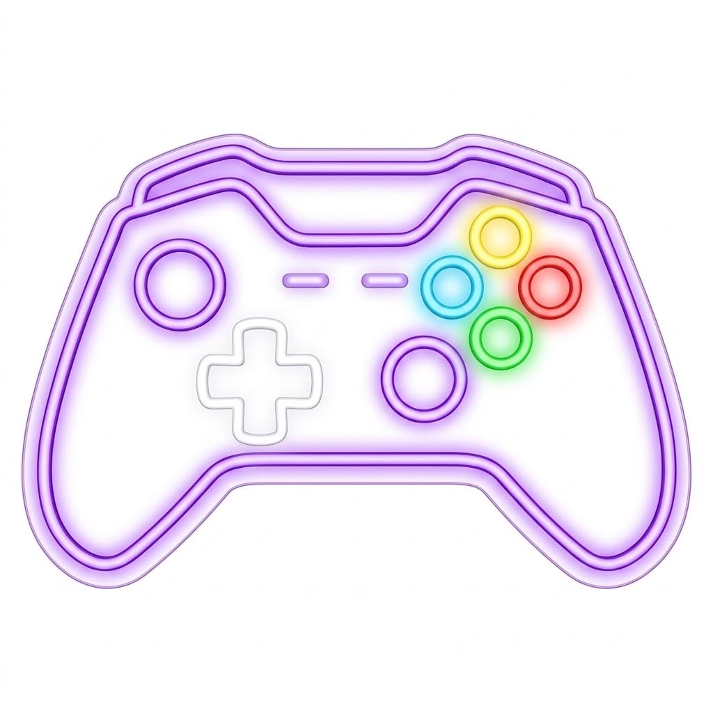 Letrero Neón de Mando de Videojuegos, Luz neón LED, Multicolor, Decoración de Pared con base metacrilato transparente,cadena,cable de 1.5 m y alimentación 12 v medidas 50x35 cm