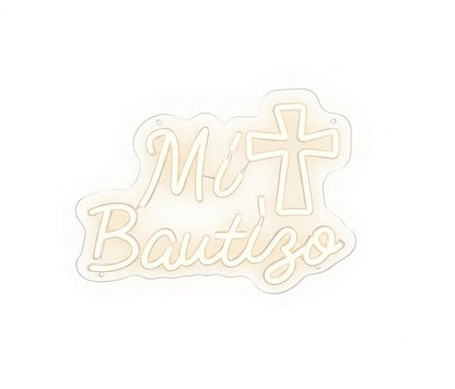 Letrero de Neón LED 'mi bautizo, Cartel Luminoso Decorativo 50 cm aproximadamente ALIMENTADOR 12 V