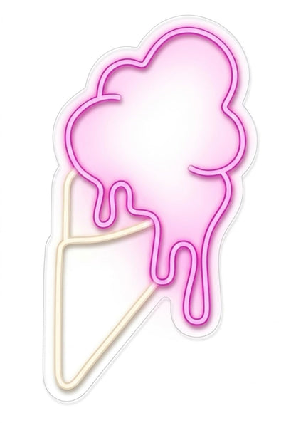SOLOLED Letrero bajo coste Helado derretido abierto Cartel Luminoso LED Escaparate, Decoración de Pared en Metacrilato, Luz Brillante, aproximadamente 20y 38cm alimentación 12v