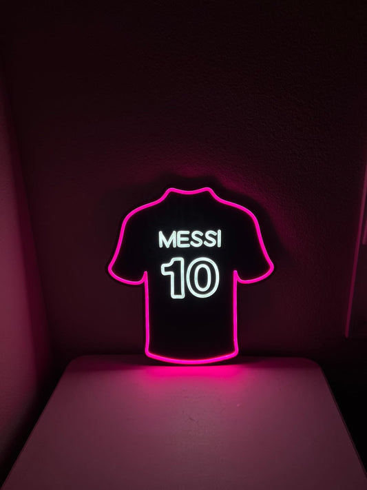 SoloLED Letrero de Neón messi LED Deportivo, Iluminación Decorativa, Metacrilato para Salas de Juegos y Dormitorios