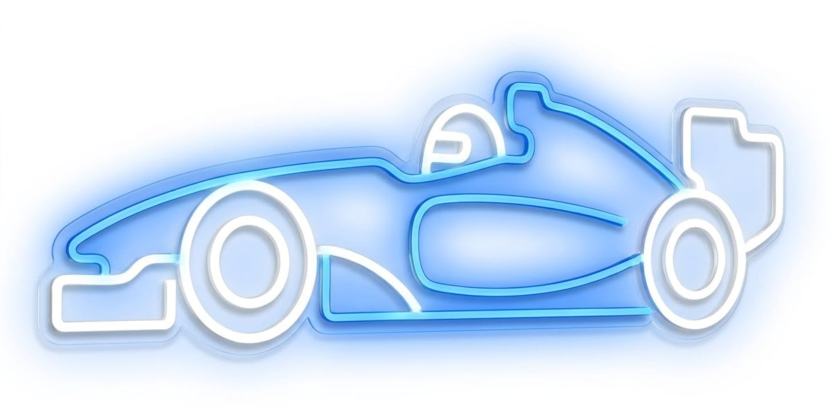 soloLED Letrero Coche deportivo carrera azul Cartel Luminoso LED Escaparate, Decoración de Pared en Metacrilato, Luz Brillante, aproximadamente 51x21cm alimentación 12v