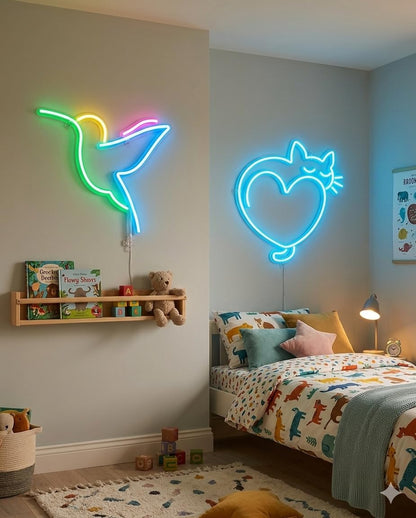 soloLED Letrero bajo coste regalo niño Cartel Luminoso LED Escaparate, Decoración de Pared en Metacrilato, Luz Brillante, aproximadamente 30 y 40cm alimentación 12v