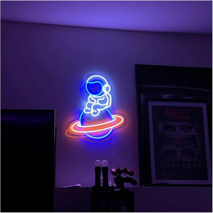 Neón Planeta Nave Espacial LED Letrero De Neón Luz Dormitorio Decoración De La Habitación Del Niño Letrero De Neón Decoración De La Barra Luz Nocturna
