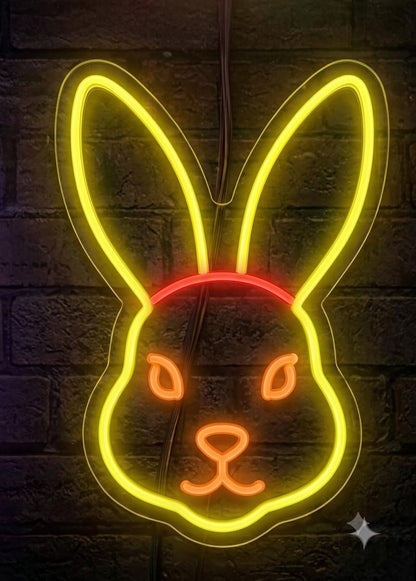 SOLOLED letrero Neon led iluminado conejo Personalizado Medida aproximadamente 40 cm cartel luminoso decoracion pared habitacion Fiestas,Escaparate negocio bar base metacrilato transparente