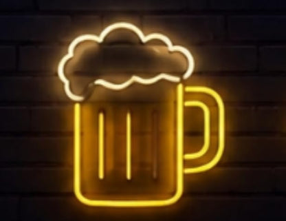 SOLOLED Letrero led neón flex CERVEZA cartel metacrilato traspatente medidas 35cm aproximadamente alimentacion 12 v