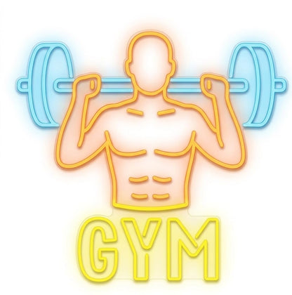soloLED Letrero GYM GIMNASIO Cartel Luminoso LED Escaparate, Decoración de Pared en Metacrilato, Luz Brillante, aproximadamente 70cm alimentación 12v
