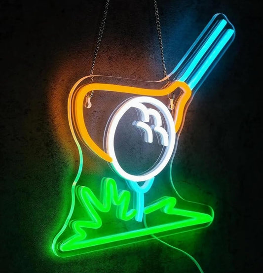 Luces de neón Letrero De Neón De Golf Para Decoración De Pared, Luz LED Para Sala De Club, Gimnasio, Sala De Deporte 31.5cm×32cm