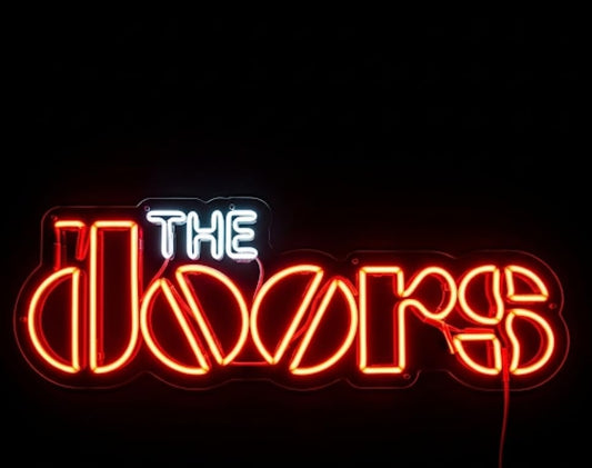 Letrero LED de Neón 'The Doors', Luz Decorativa para Pared, Rojo y Blanco