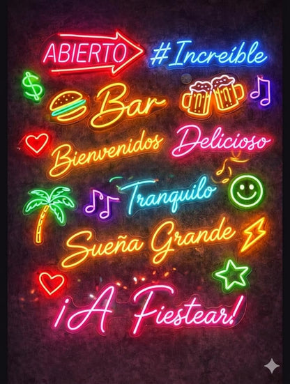 Letrero Neón LED de El Mejor Tardeo y Nochero, Luz Neón con Base Metacrilato Transparente, Cadena, Cable de 1.5 m y Alimentación 12v, Decoración de Pared, Medidas 90x40 cm