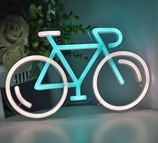 Letrero de Neón LED Vibrante para Bicicleta - Alimentador 12v, Eficiente en Energía, Decoración Montable en Pared para Hogar, Bar, Clubes de Ciclismo y Más - Tamaño de 30cm cm x 20cm, Fácil Instala