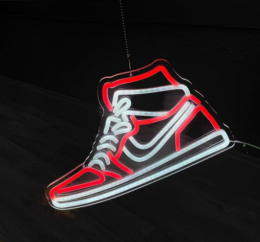 Letrero de neón para zapatos deportivos con luces LED regulables para pared, para niños, recámara, hombre, cueva, hogar, fiesta, pub, barra de neón para decoración de pared