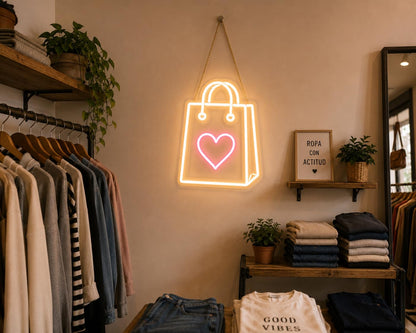 SoloLED Letrero Neón LED bolsa Tienda Ropa 40cm aproximadame alimentación 12v