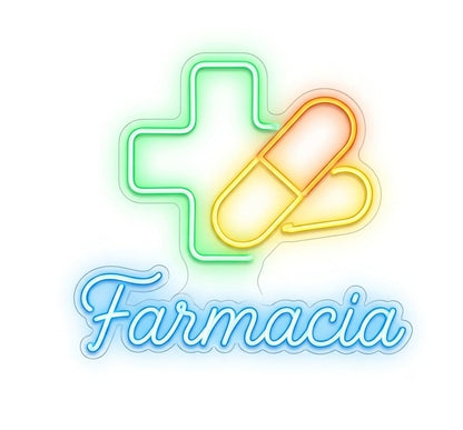 soloLED Letrero Farmacia Cartel Luminoso LED Escaparate, Decoración de Pared en Metacrilato, Luz Brillante, aproximadamente 60cm alimentación 12v