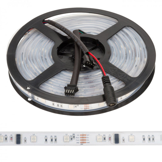 Tira de 150 LEDs 36W 4200ºK SMD5050 12VDC Digital RGB x5M 40.000H [GR-LDT-W30DIGRGB-IP67]-RGB