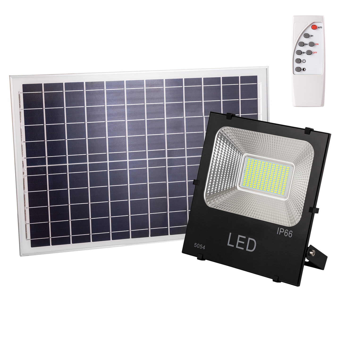 Foco Proyector LED 100W 10.000Lm 6000ºK Solar Sensor 100W + Control Remoto Panel 6V/25W 40.000H  [HO-626005-CW]