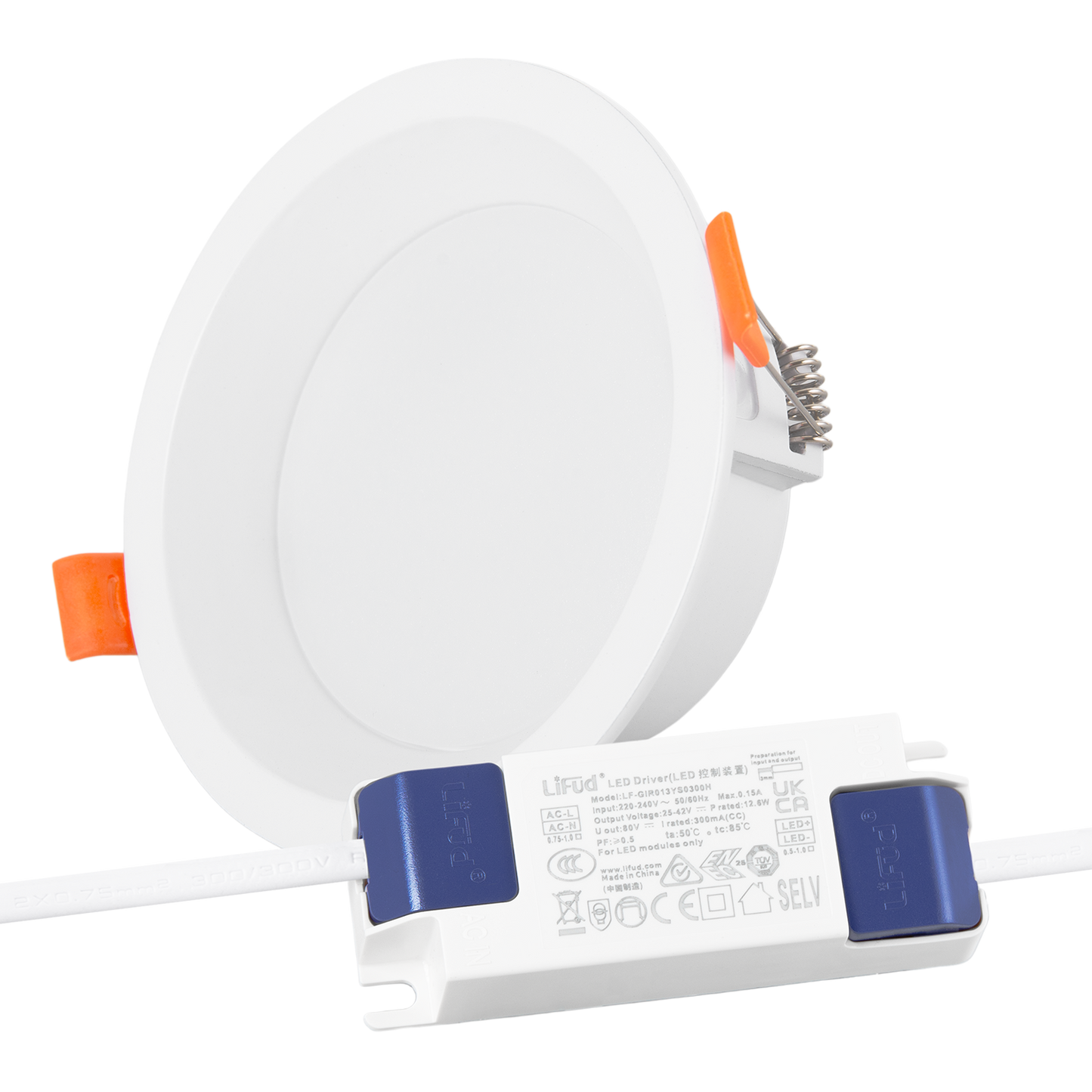 Downlight LED 12W 140Lm/W Driver LIFUD Flicker Free 4000ºK [HO-DL01-LI-12W-W]