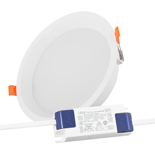 Downlight LED 20W 140Lm/W Driver LIFUD Flicker Free 2700ºK [HO-DL01-LI-20W-WW]