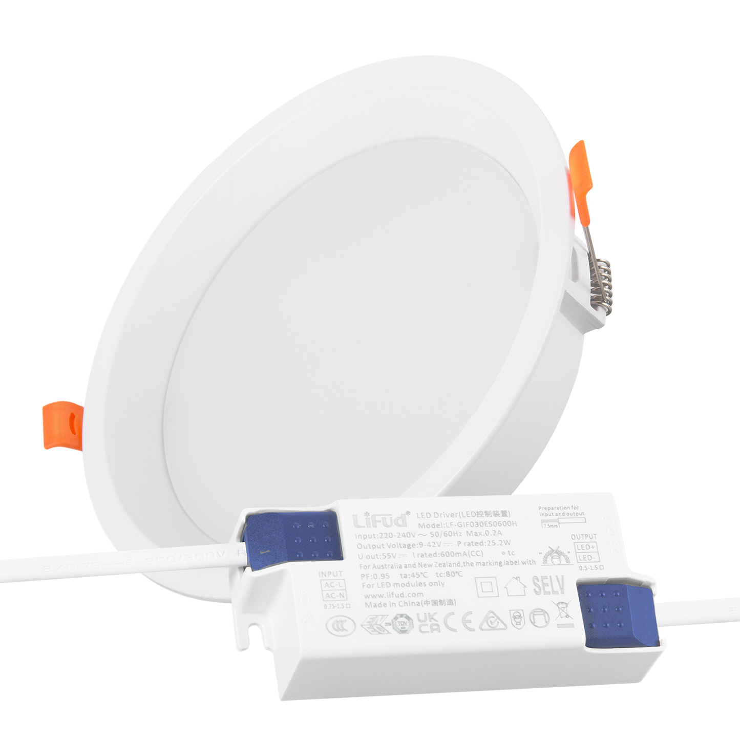 Downlight LED 24W 140Lm/W Driver LIFUD Flicker Free 2700ºK [HO-DL01-LI-24W-WW]