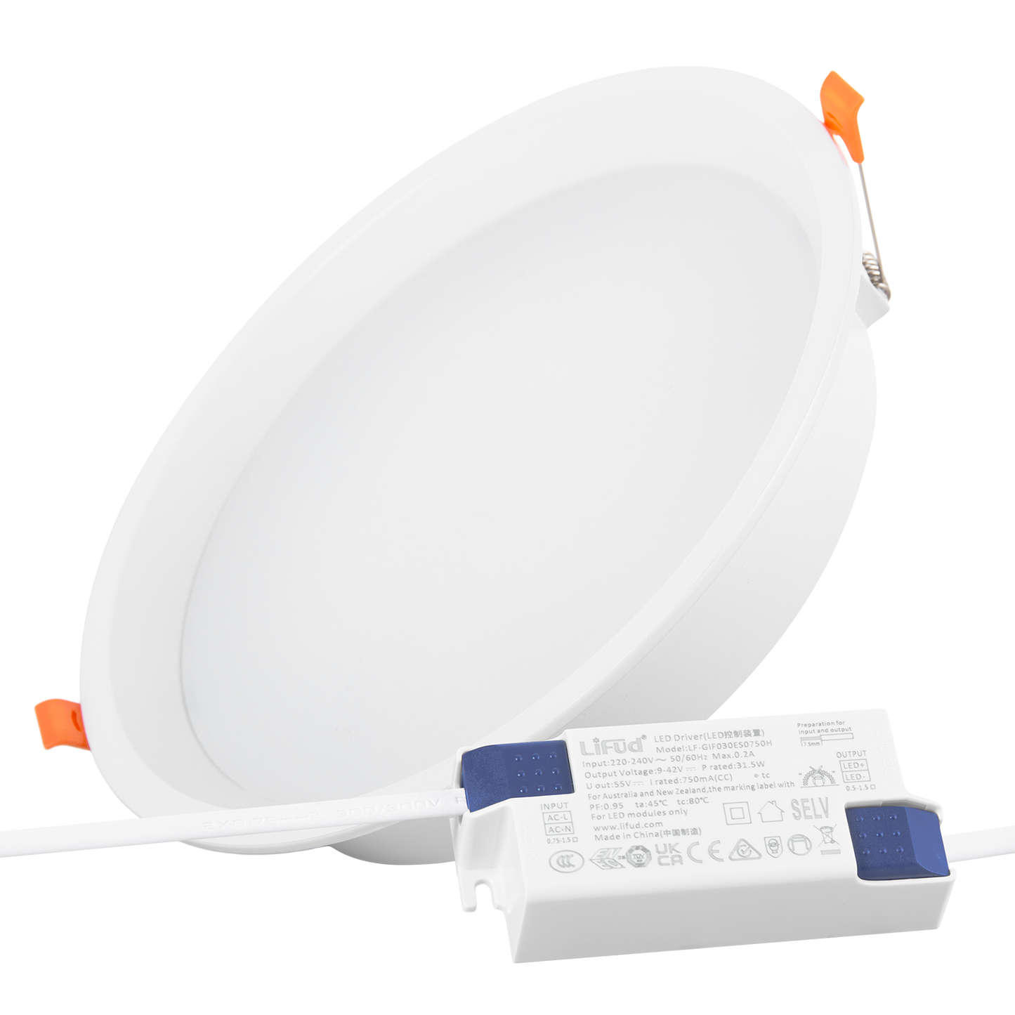 Downlight LED 32W 140Lm/W Driver LIFUD Flicker Free 4000ºK [HO-DL01-LI-32W-W]