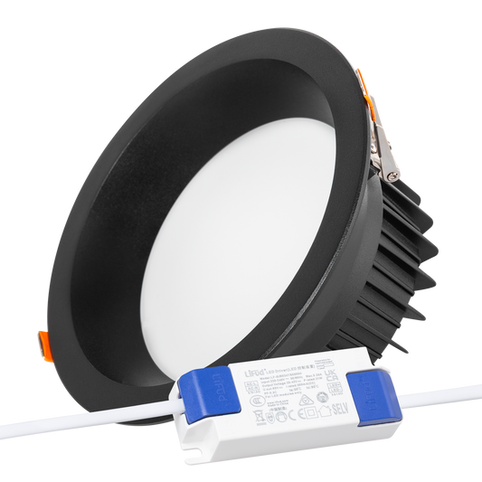 Foco Downlight Circular LED 20W 2.000Lm 3000ºK Anti-Deslumbrante UGR19 40.000H Negro