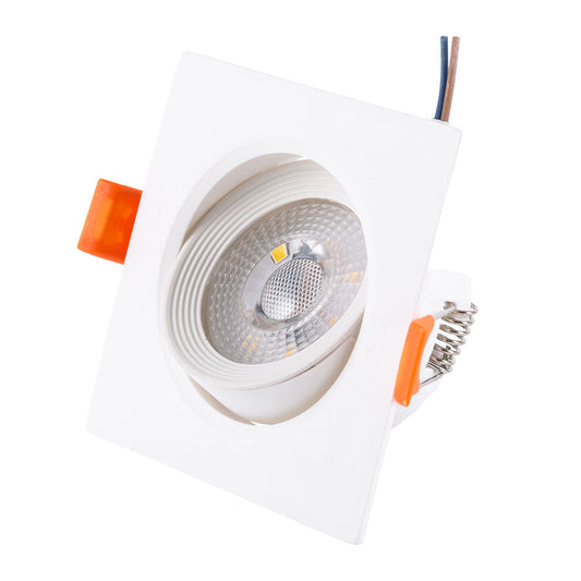 Foco Downlight LED 7W  589Lm 2700ºK Rectangular Basculante 40.000H [HO-DLPL-CUAD-7W-WW]