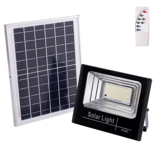 Proyector LED Solar 100W 4000K Panel: 6V/12W Batería: 3,2V/8000MaH Control Remoto  [HO-SOLARFL-100W-01-W]
