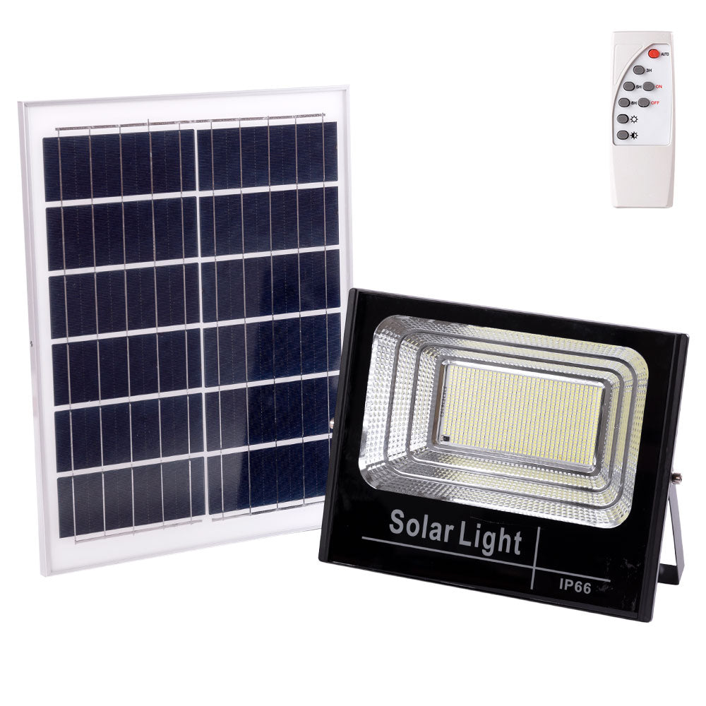 Proyector LED Solar 200W 4000K Panel: 6V/20W Batería: 3,2V/15000MaH Control Remoto  [HO-SOLARFL-200W-01-W]