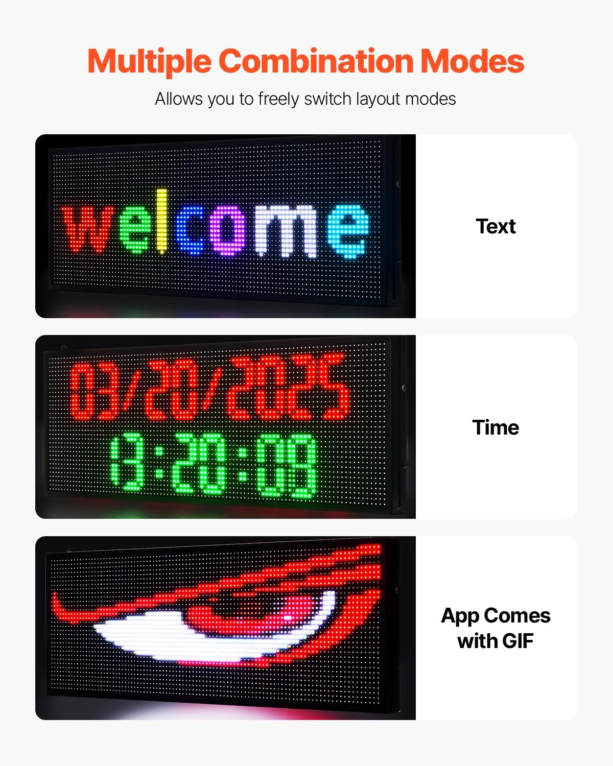 Letrero LED Programable 99 x 35 cm Panel Digital Flexible Desplazable a Todo Color Tablero de Visualización con Patrón de Texto Personalizado Control de Aplicación Bluetooth para Publicidad