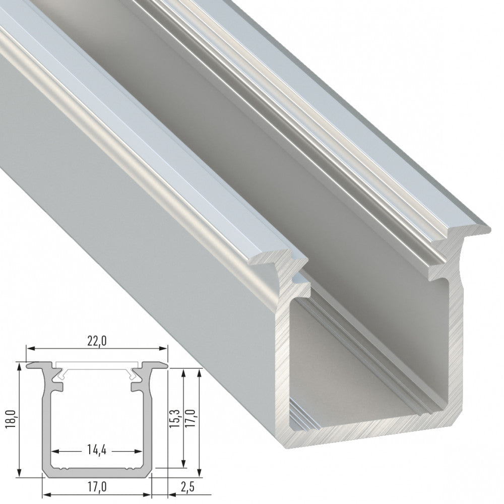 Perfíl Aluminio Tipo G 2,02M - Anodizado Inox