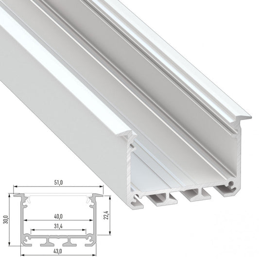 Perfil Aluminio Tipo INSO 2,02M - Anodizado Plata