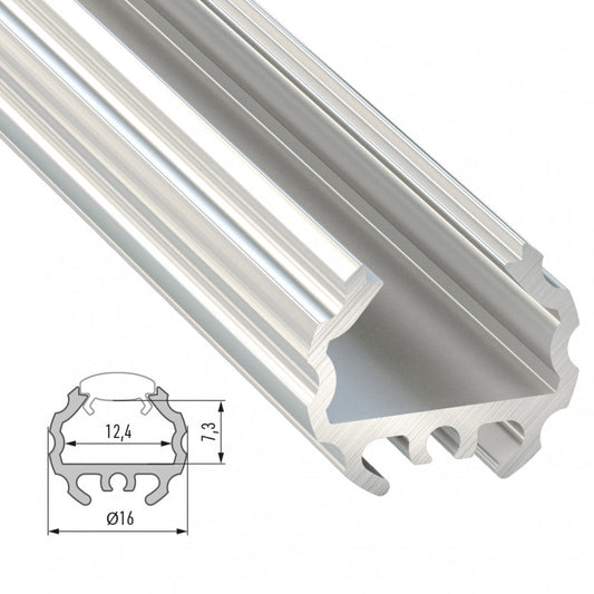 Perfíl Aluminio Tipo MICO 2,02M - Anodizado Negro