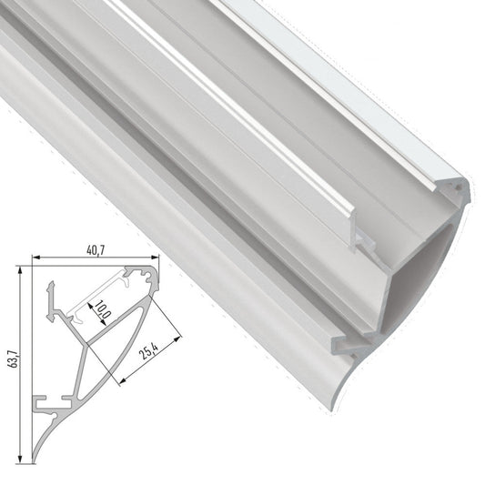 Perfíl Aluminio  CONVA 2,02M - Lacado Blanco
