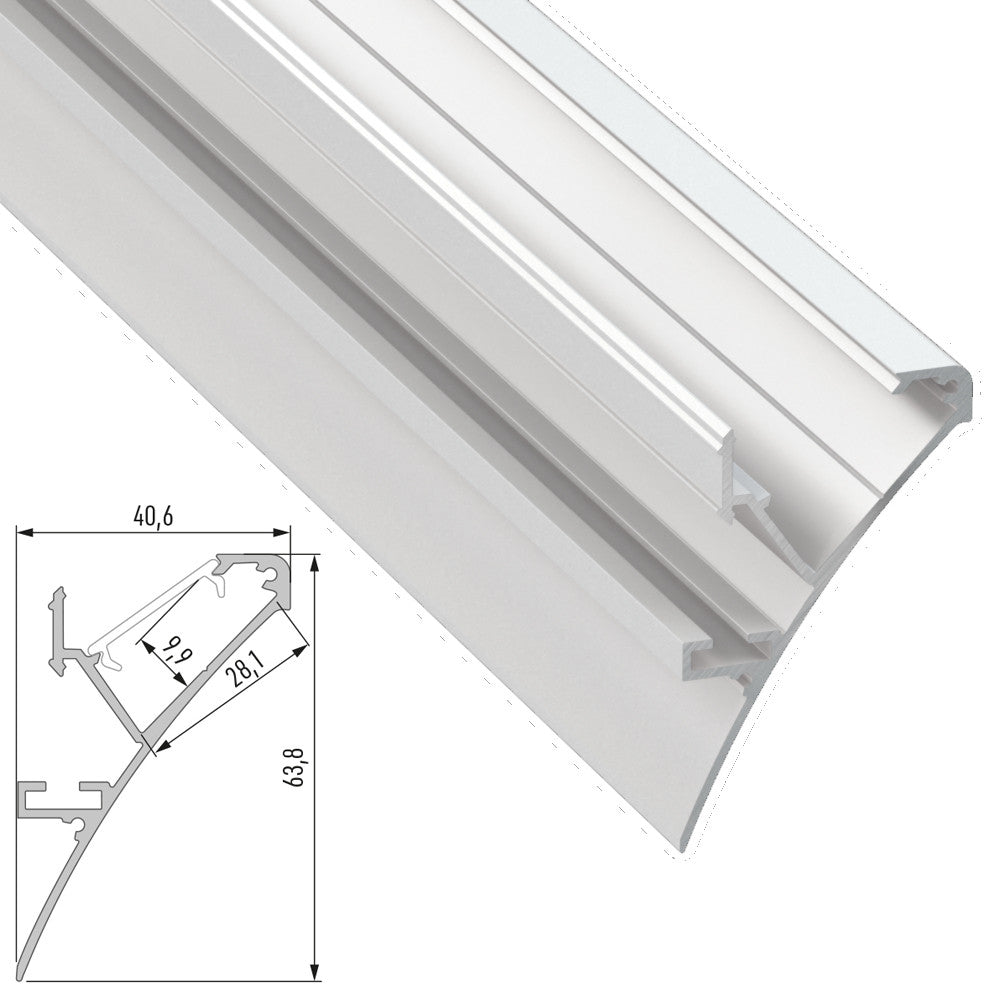 Perfíl Aluminio  LOGI 2,02M - Lacado Blanco