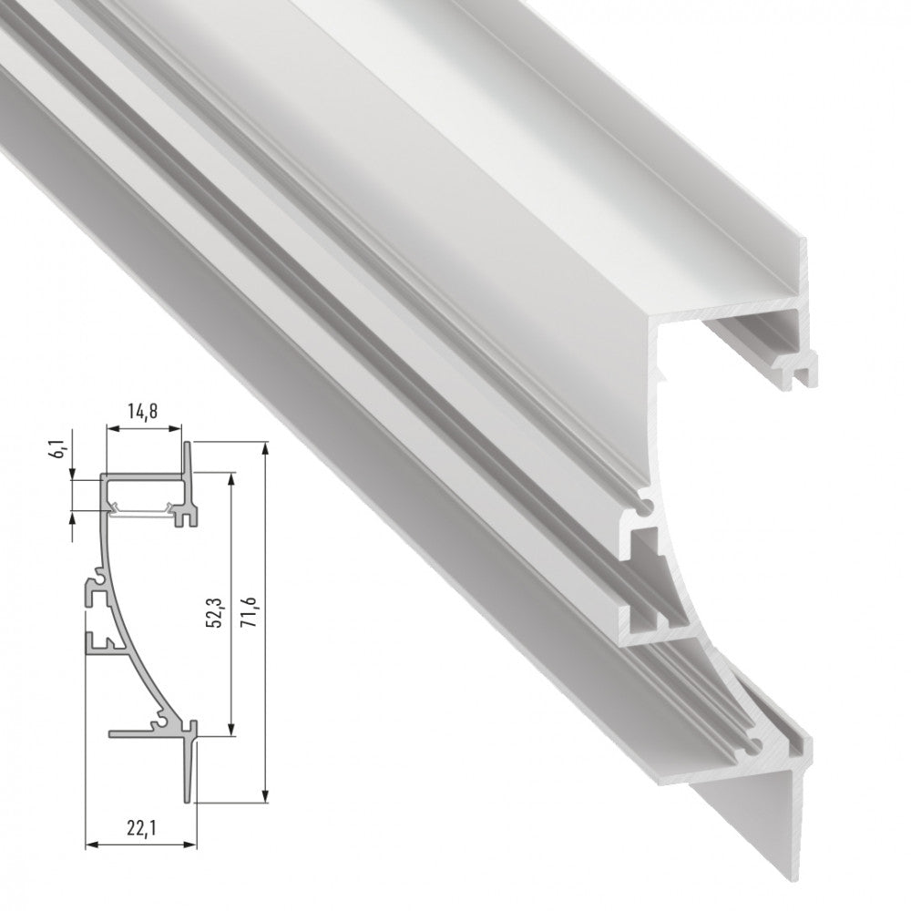Perfíl Aluminio  TIANO 2,02M - Lacado Blanco