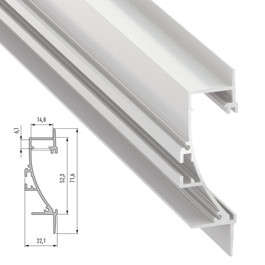 Perfíl Aluminio  TIANO 2,02M - Lacado Blanco