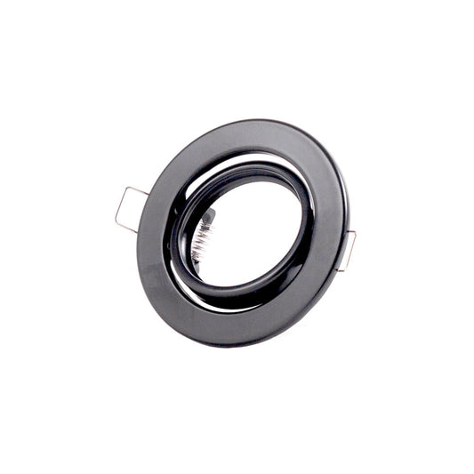 Aro Foco Downlight Circular Basculante  "Vepa" Acero 90mm - Negro
