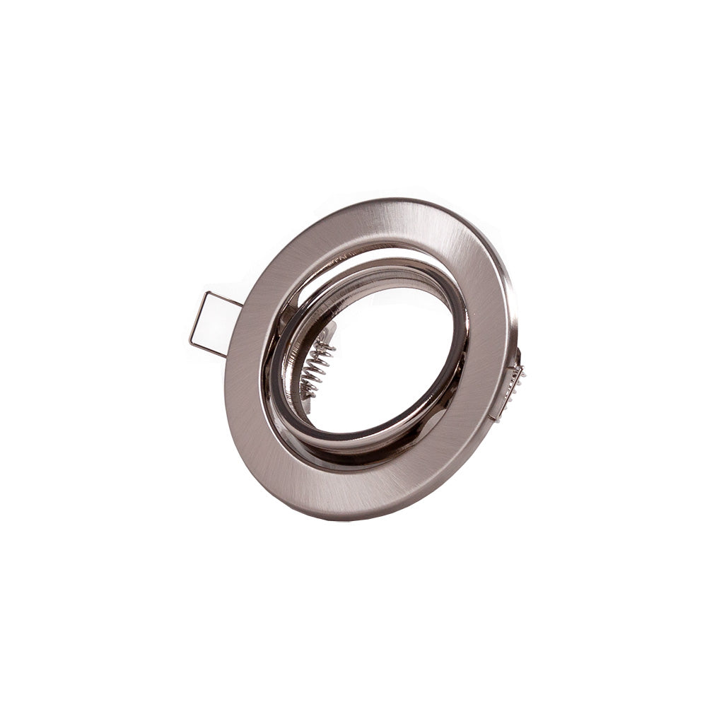 Aro Foco Downlight Circular Basculante  "Vepa" Acero 90mm - Satinado