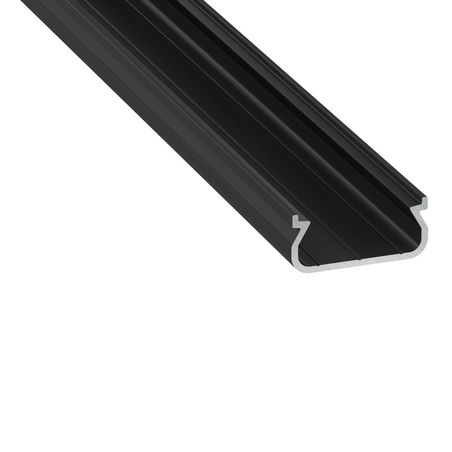 Perfíl Aluminio KIMERA-ORRE Anodizado Negro con Difusor Opal y Tapones 2,02M