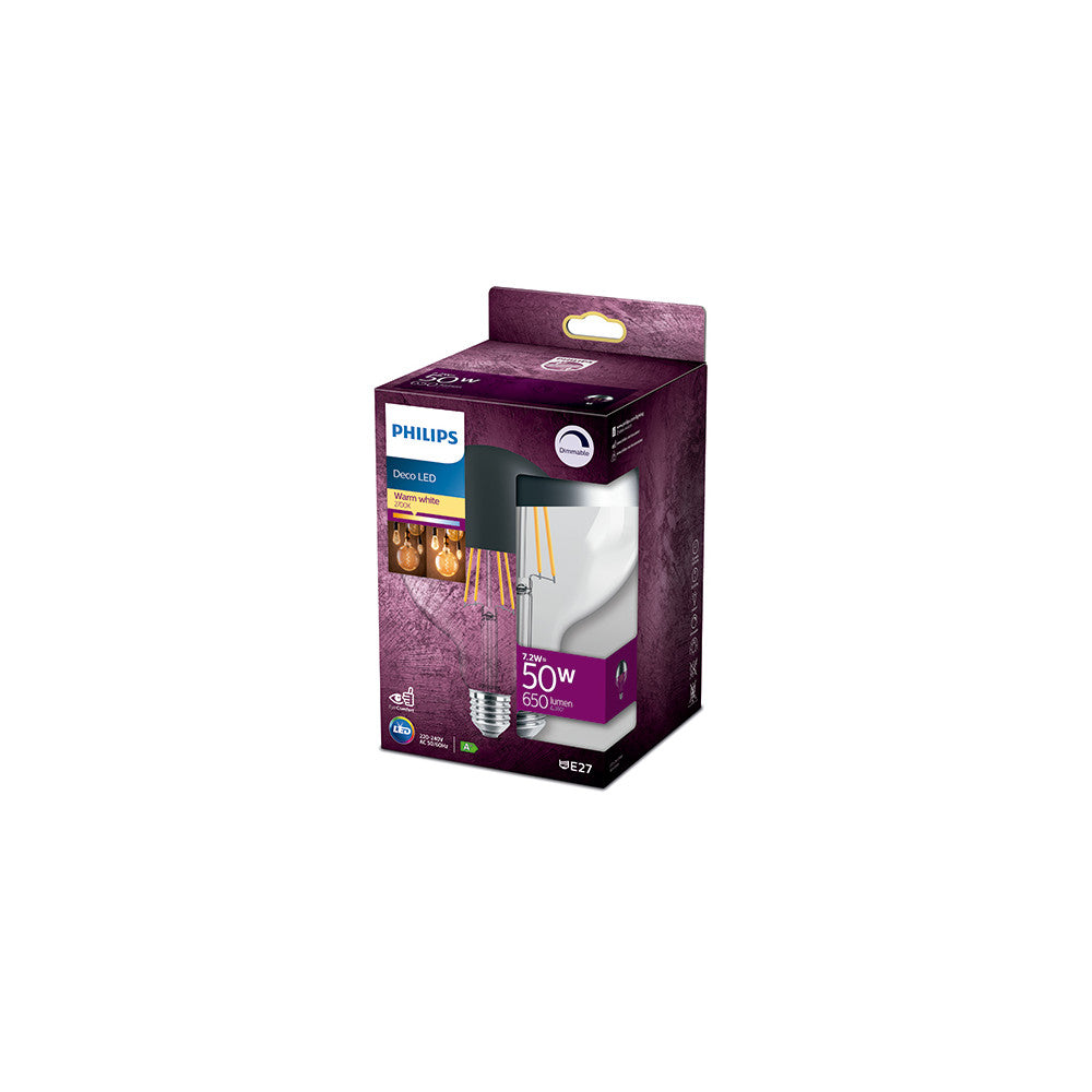 Bombilla LED Philips E27 G120 Dimable 7.2W 650Lm 2700K  [PH-8718699782498]