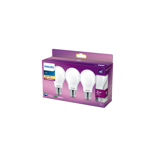Pack 3 Bombilla LED Philips E27 A60  4,5W 470Lm 2700K  [PH-8719514266711]