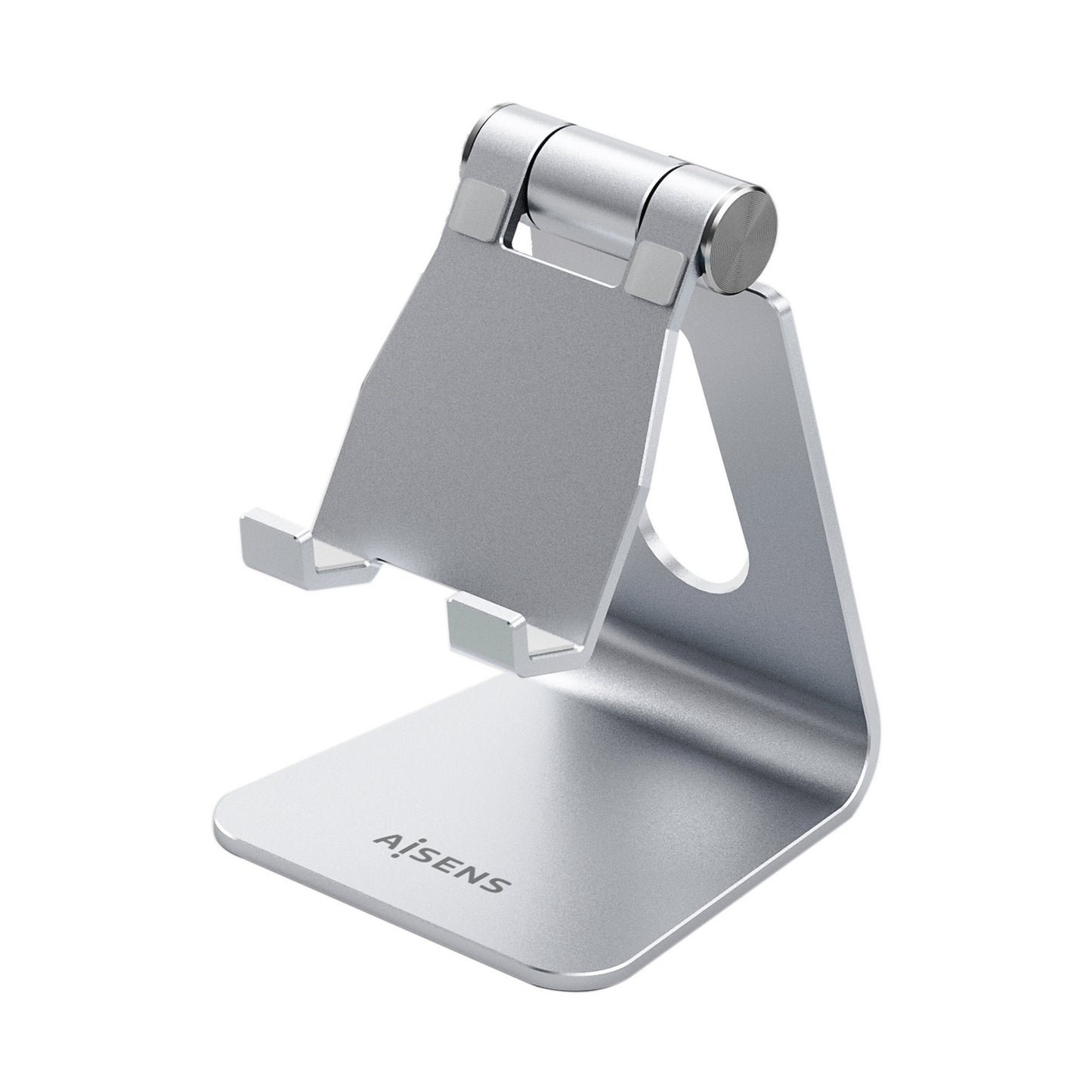 ÷ Aisens - soporte de sobremesa tamano m ajustable (1 pivote) para movil / tablet, plata