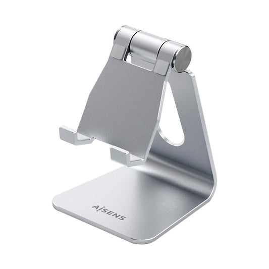 ÷ Aisens - soporte de sobremesa tamano m ajustable (1 pivote) para movil / tablet, plata
