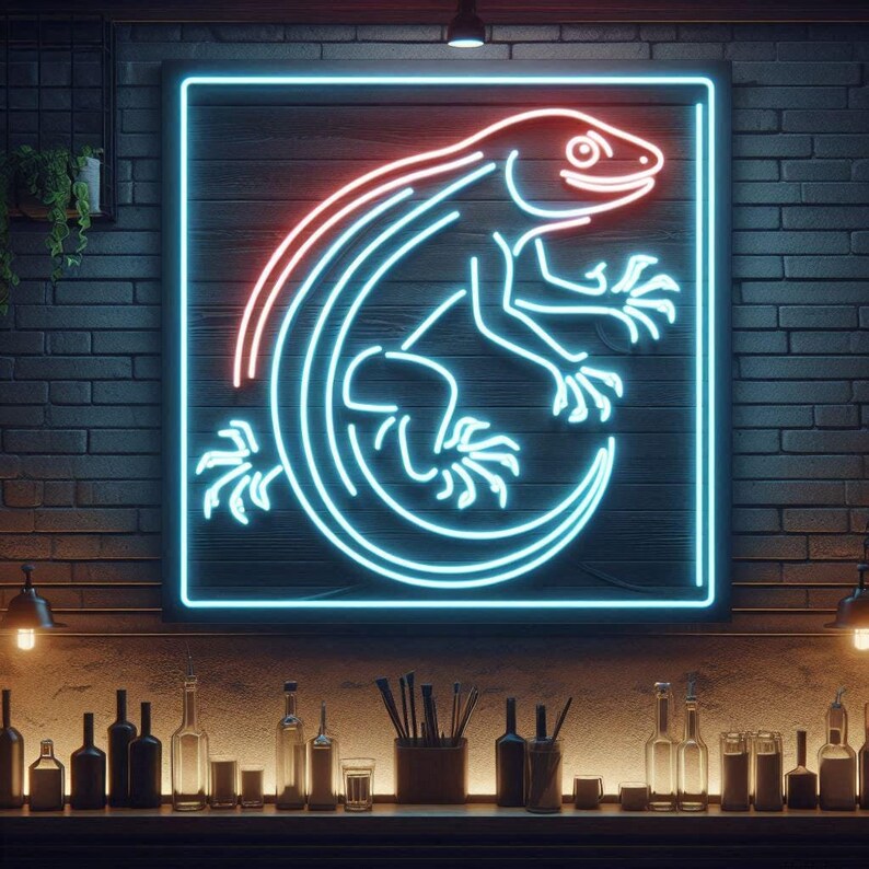 Letrero Luminoso de Neón LED – Diseño Lagarto